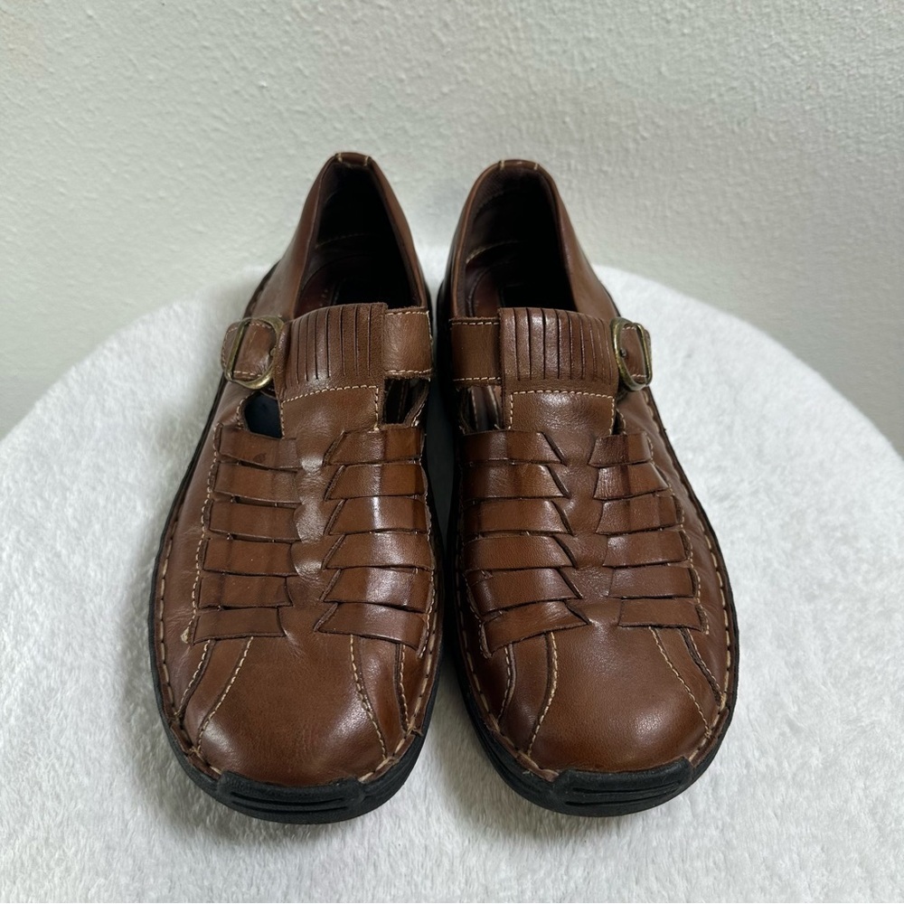 Unisex Hush Puppies Brown Casual Leather Slip-Ons Loafers - Picture 3 of 13